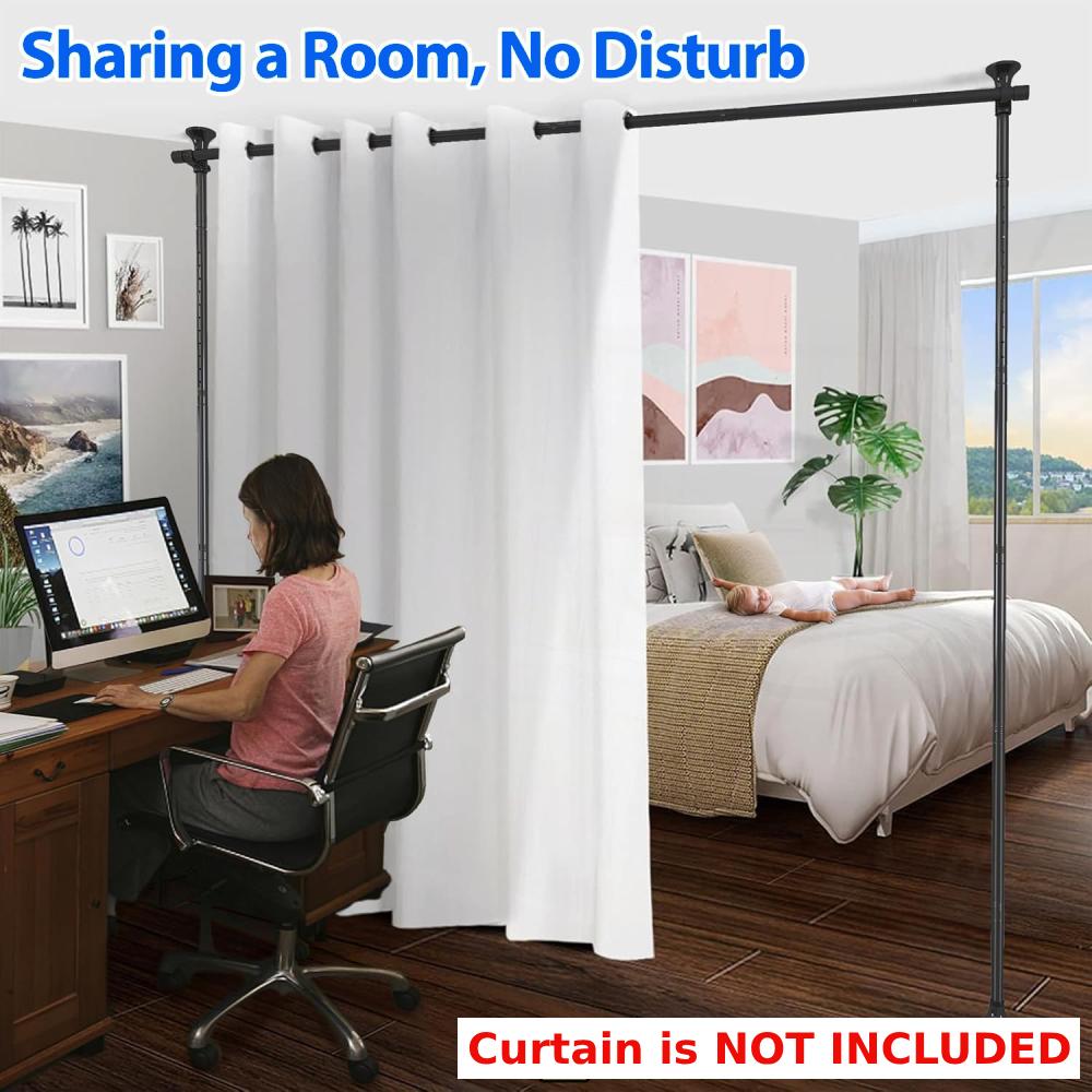 Room Divider Curtain Rod - Black